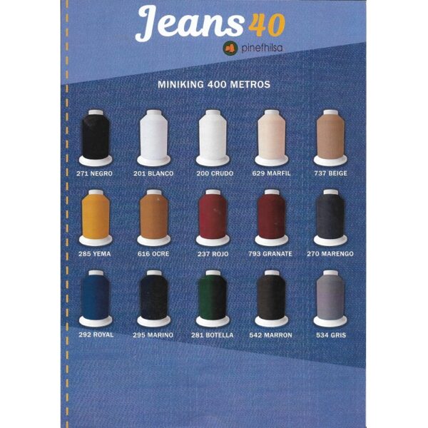 Cono de hilo Poliéster  400Mts 25/2 COLOR JEANS40