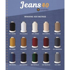 Cono de hilo Poliéster  400Mts 25/2 COLOR JEANS40